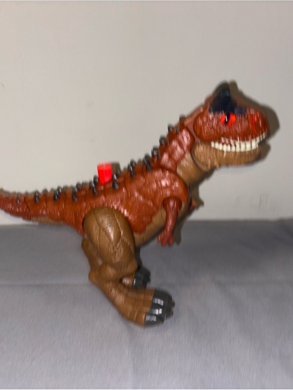 Brown Dinosaur Reptile Toy with Red Accents - Realistic Play Figure
